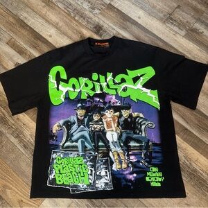 Gorillaz Plastic Beach Damon Albam T-Shirt Black Size L
